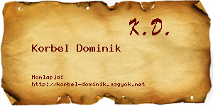 Korbel Dominik névjegykártya